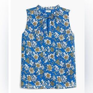 Floral Blue Sleeveless Top